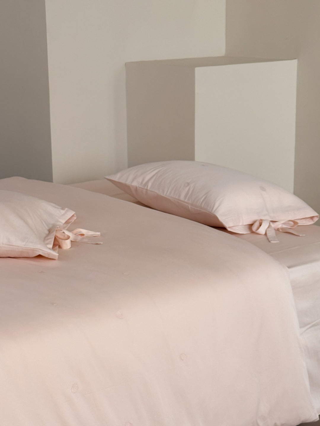 Bellisse Ivory & Blush Embroidered Washed Cotton Bedding Set original reference image 15
