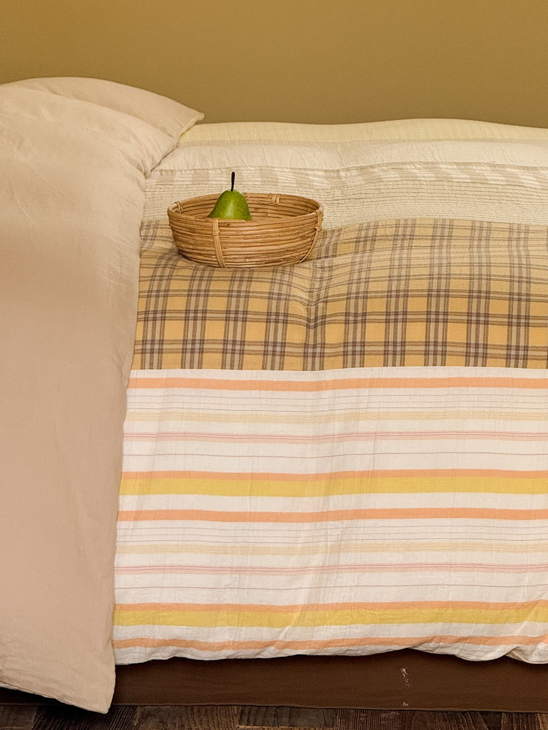 Brownie Isle Gingham & Stripe Patchwork Muslin Bedding Set original reference image 3