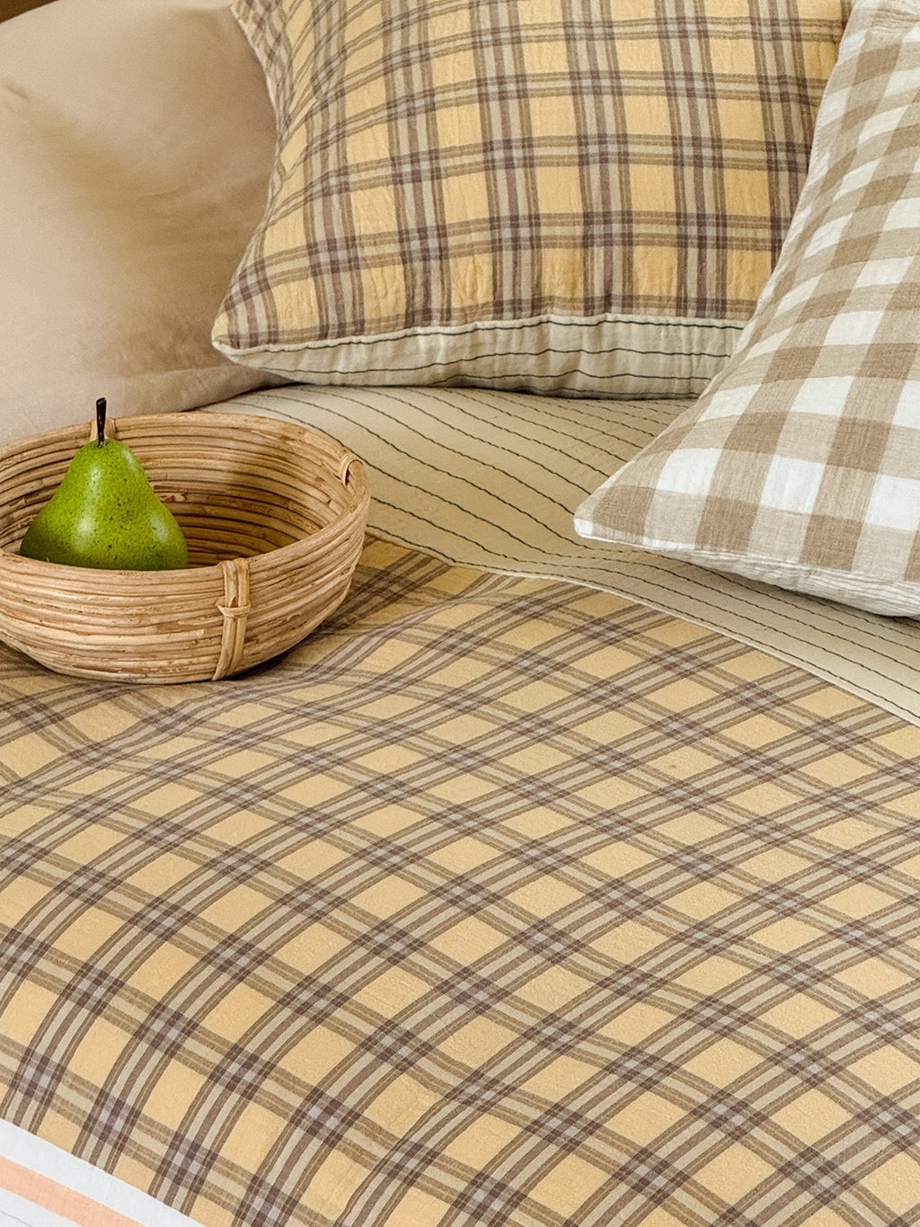 Brownie Isle Gingham & Stripe Patchwork Muslin Bedding Set original reference image 4