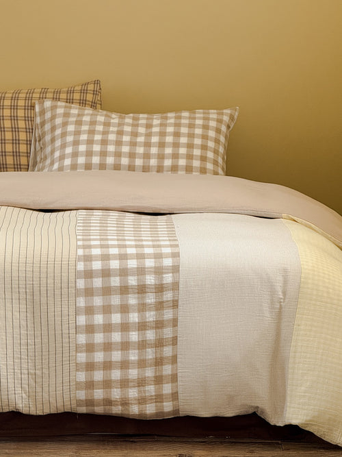 Brownie Isle Gingham & Stripe Patchwork Muslin Bedding Set original reference image 8