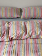 Dreamweaver Pastel Stripe Smocked Muslin Bedding Set original reference image 6