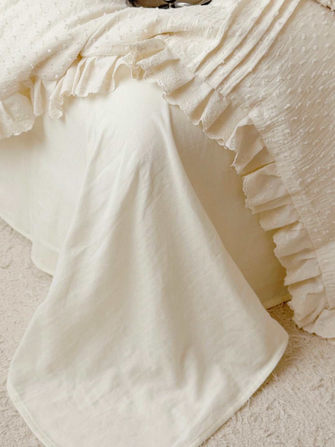 Elodie Clip-Jacquard Ruffle Muslin Bedding Set original reference image 2