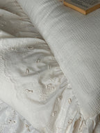 Elowen Pearl Ivory Embroidered Muslin Bedding Set original reference image 6