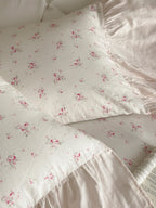 Evening Rose Ivory Floral Ruffle Muslin Bedding Set original reference image 5