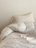 Evening Rose Ivory Floral Ruffle Muslin Bedding Set original reference image 8