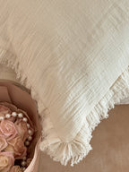 Isla Ivory Tassel-Trim Muslin Bedding Set original reference image 2