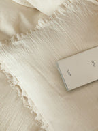 Isla Ivory Tassel-Trim Muslin Bedding Set original reference image 5