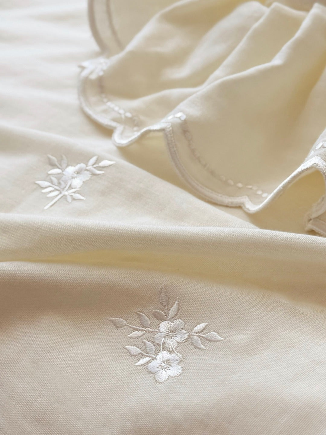 Marielle Scalloped Embroidered Muslin Bedding Set original reference image 6