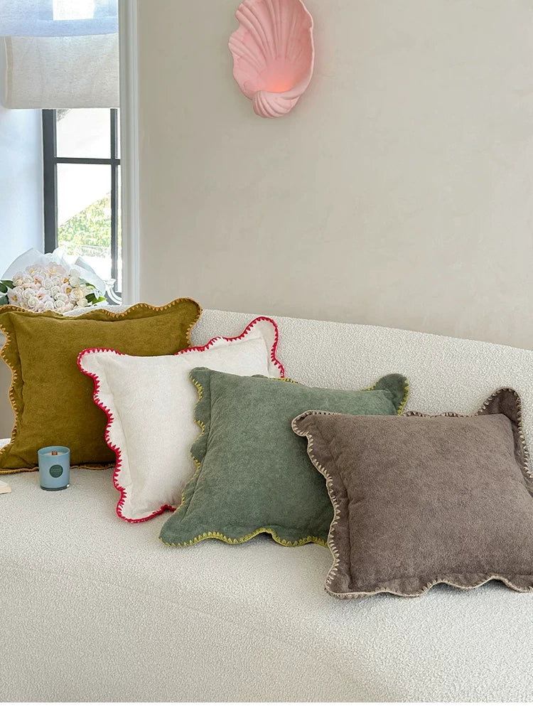 Marlowe Shell-Stitch Plush Throw Pillow original reference image 1