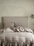 Meadowmist Pastel Plaid Lace Muslin Bedding Set original reference image 8