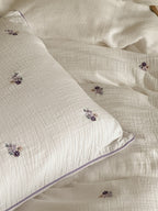 Petite Postcard Floral Embroidered Muslin Bedding Set original reference image 2