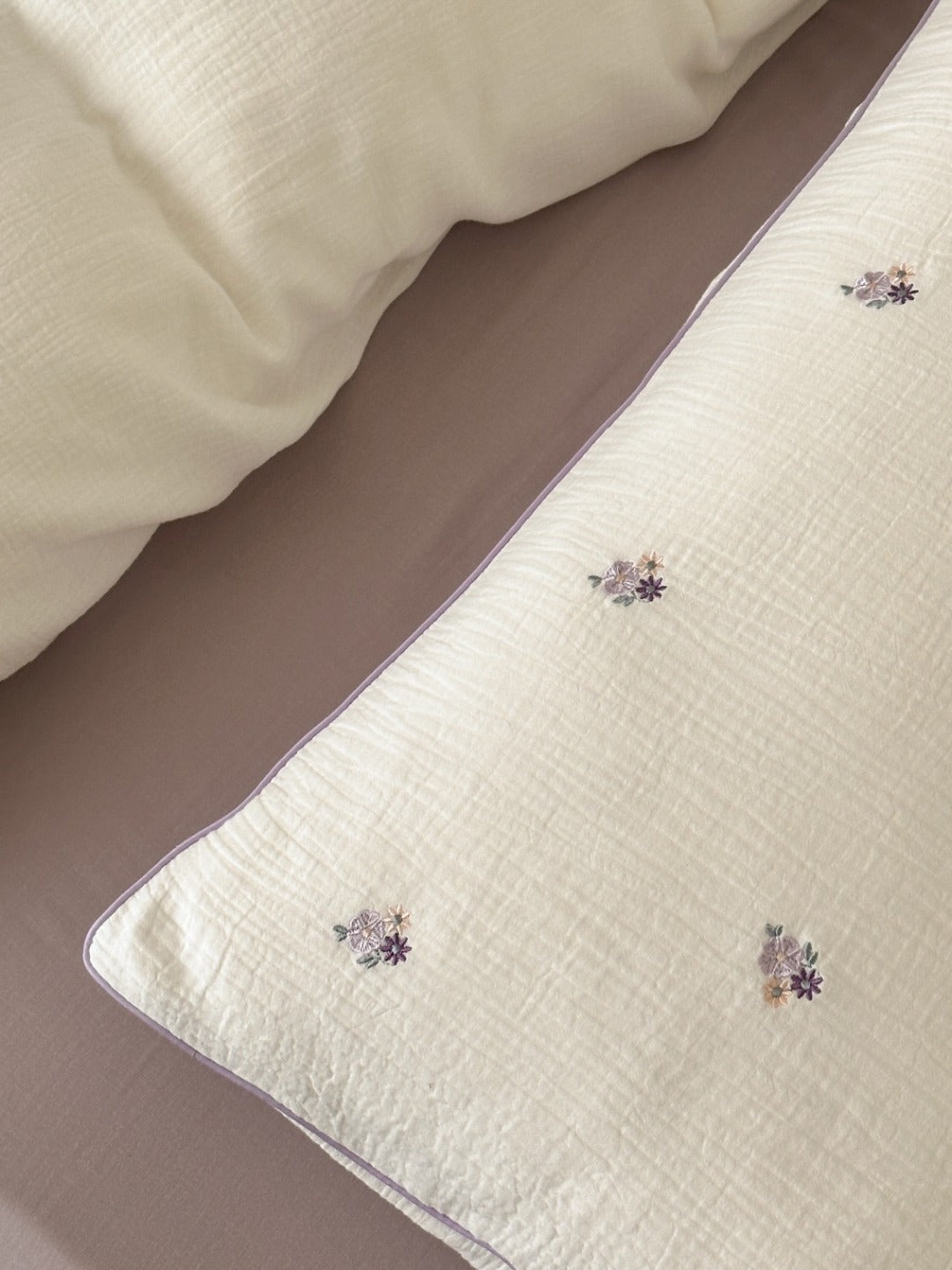 Petite Postcard Floral Embroidered Muslin Bedding Set original reference image 4