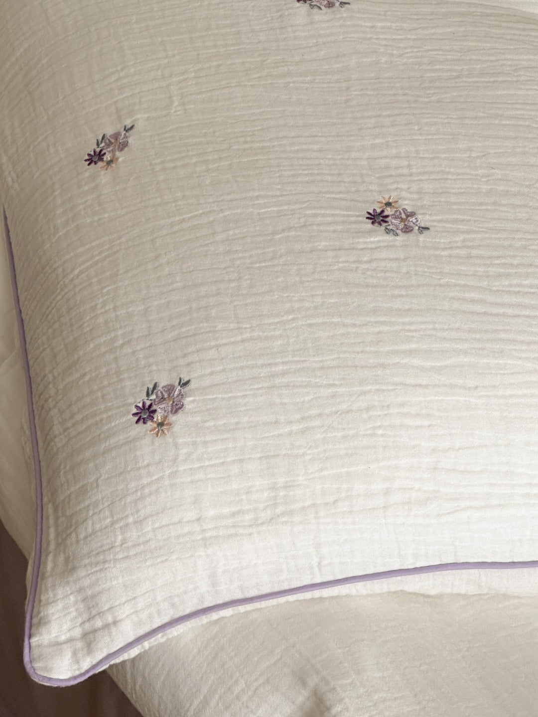 Petite Postcard Floral Embroidered Muslin Bedding Set original reference image 5