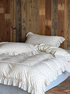 Pomeline Ivory Floral Ruffle Muslin Bedding Set original reference image 8