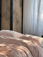 Rosalie Blush Floral Velvet Bedding Set original reference image 7