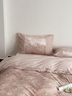 Rosalie Blush Floral Velvet Bedding Set original reference image 8