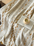 Willow Fringe Cotton Jacquard Throw Blanket original reference image 1
