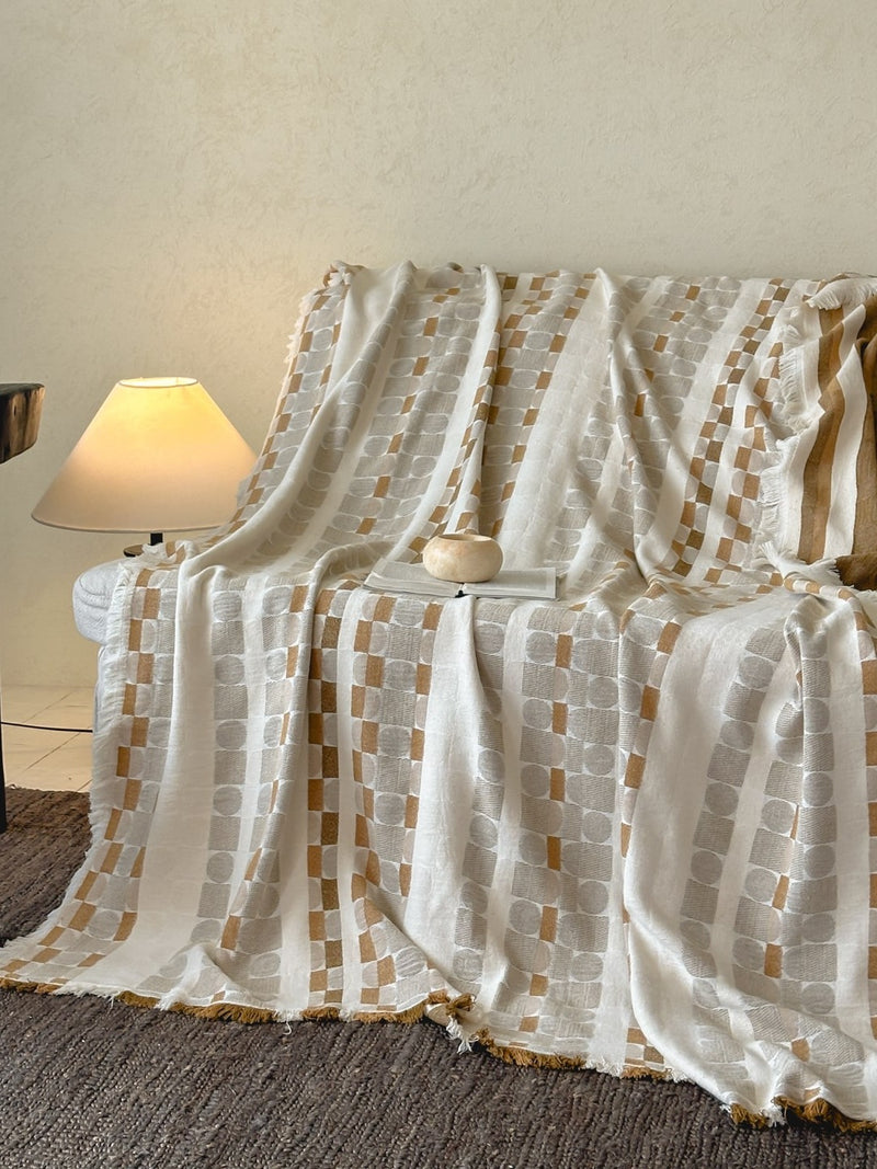 Willow Fringe Cotton Jacquard Throw Blanket original reference image 8