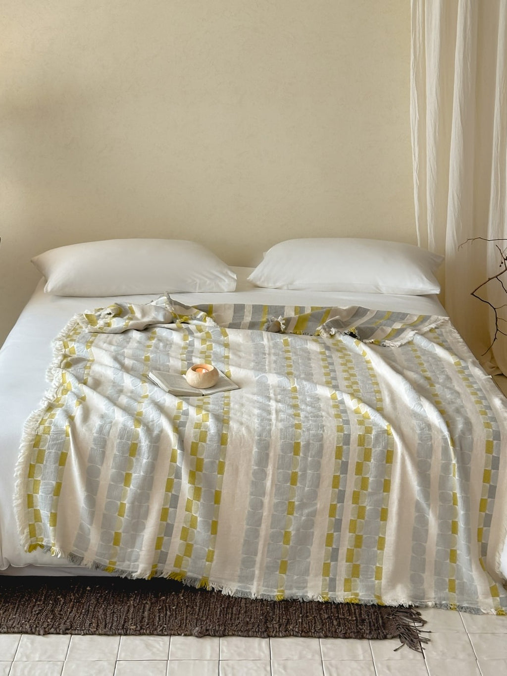 Willow Fringe Cotton Jacquard Throw Blanket original reference image 9