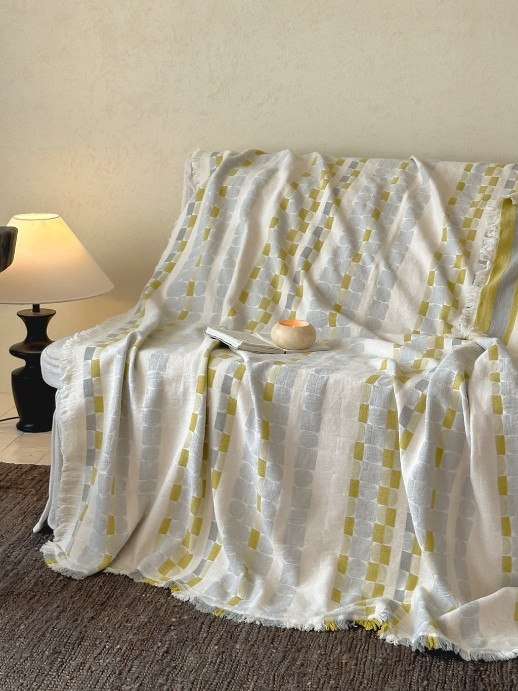 Willow Fringe Cotton Jacquard Throw Blanket original reference image 16