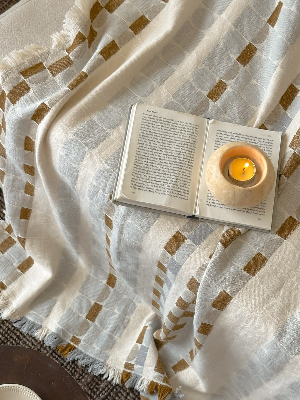 Willow Fringe Cotton Jacquard Throw Blanket original reference image 17
