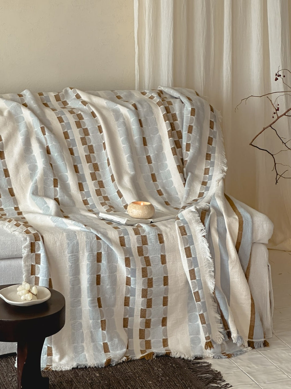 Willow Fringe Cotton Jacquard Throw Blanket original reference image 20