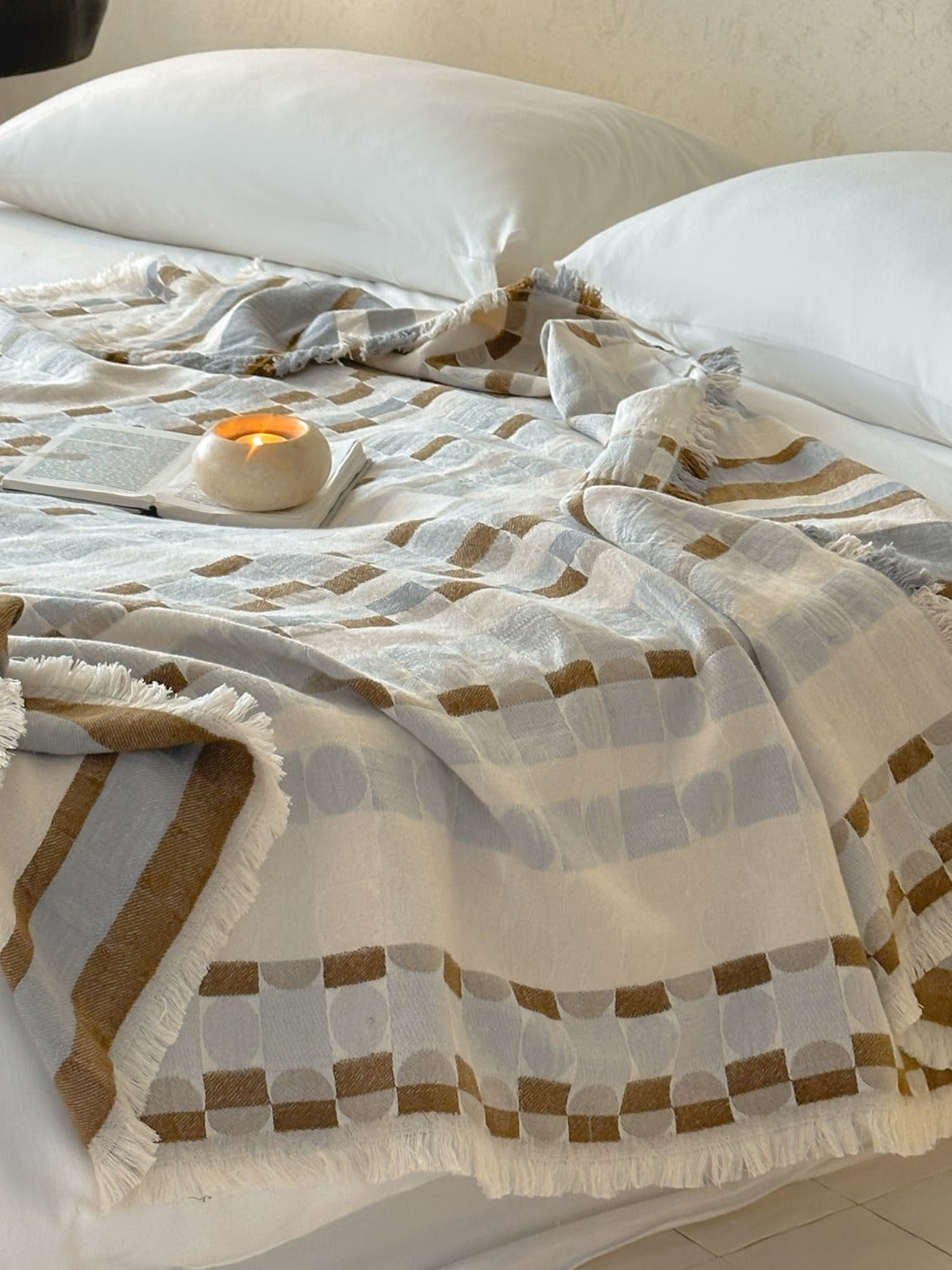 Willow Fringe Cotton Jacquard Throw Blanket original reference image 22
