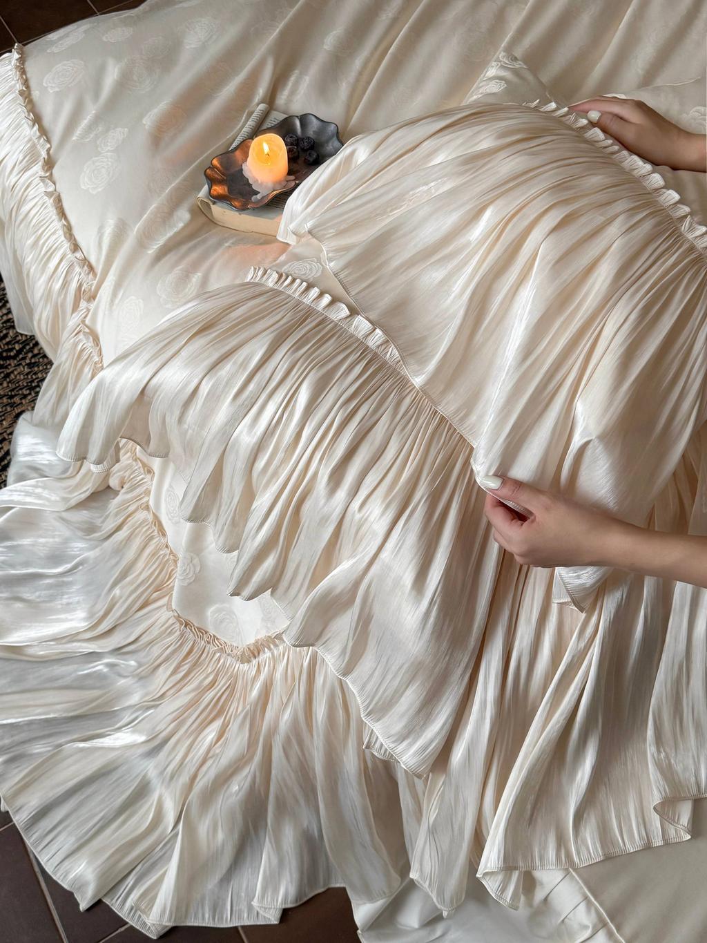 Ivory Ruffle Cloud Tencel Bedding Set